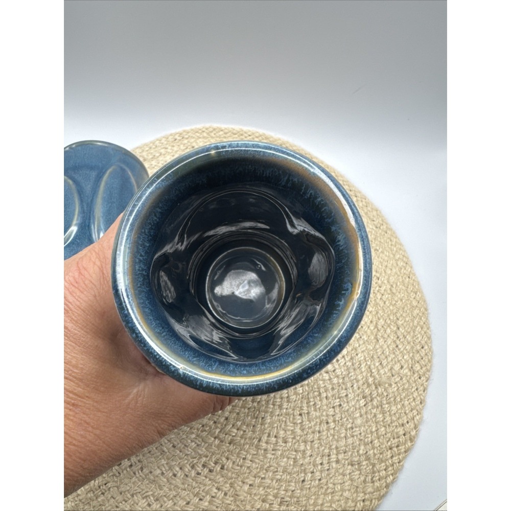 Libbey Tiki Mugs Moai Easter Island Face Blue 7" Vtg Cups Cocktail Barware Set 2 - Picture 6 of 7